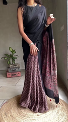 Black Elegant Border Saree
