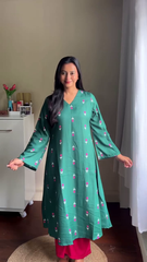 Emerald Green Floral Printed Kurti