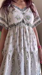 Elegant White Printed Maxi Dress