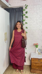 Navy Blue Printed Kurta Pant Dupatta Set
