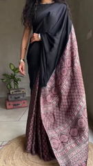 Black Elegant Border Saree